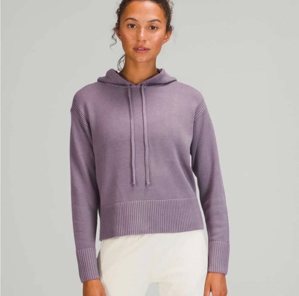 Lululemon Double Knit Cashmere Blend Hoodie M/L Dusty Lavender Cozy Athleisure